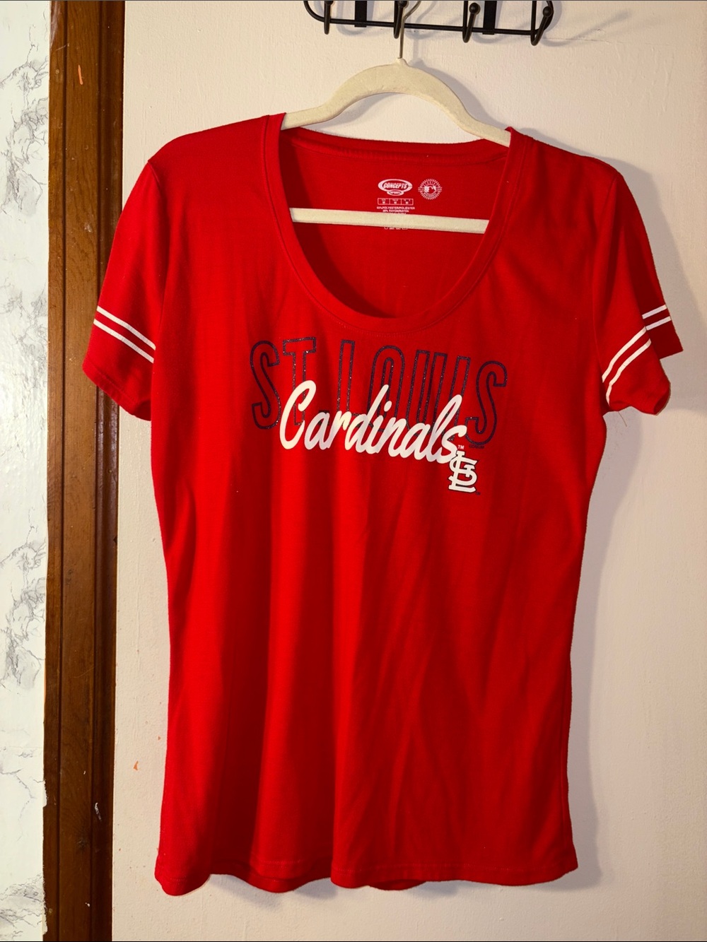 St. Louis Cardinals Women's Red Scoop Neck Tee